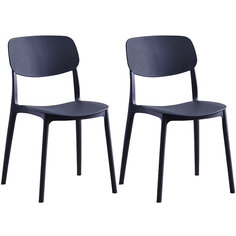 Scandinavian Plastic Armless Dining Chairs Dining Room Open Back Side Chair