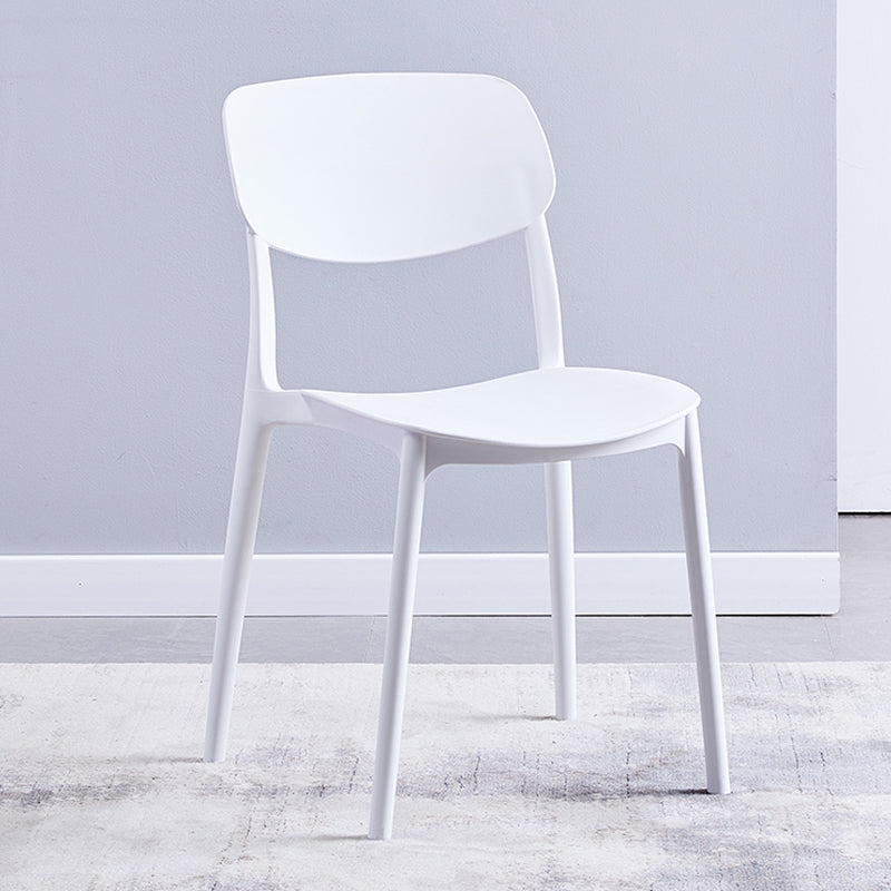 Scandinavian Plastic Armless Dining Chairs Dining Room Open Back Side Chair