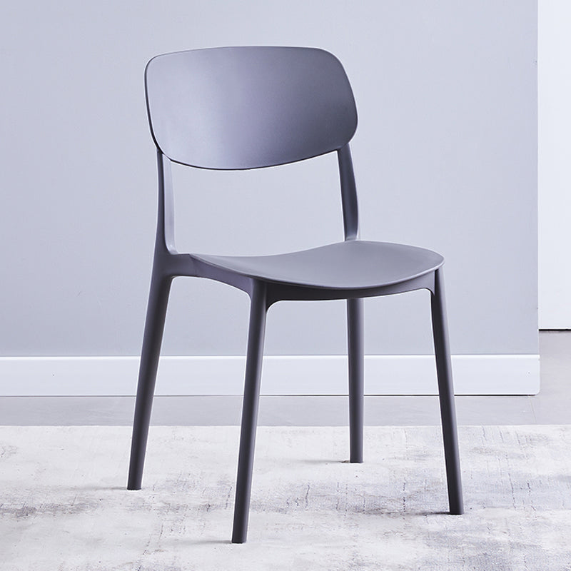 Scandinavian Plastic Armless Dining Chairs Dining Room Open Back Side Chair