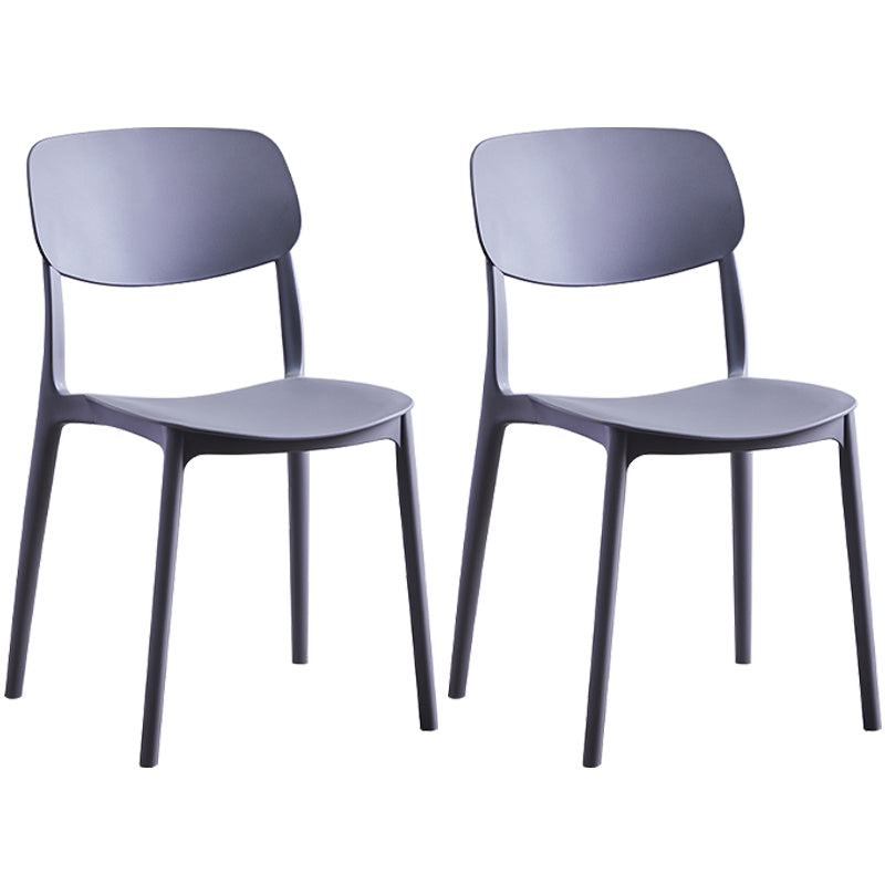 Scandinavian Plastic Armless Dining Chairs Dining Room Open Back Side Chair