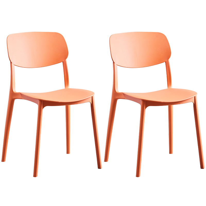 Scandinavian Plastic Armless Dining Chairs Dining Room Open Back Side Chair