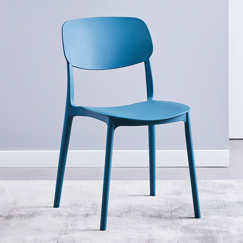 Scandinavian Plastic Armless Dining Chairs Dining Room Open Back Side Chair