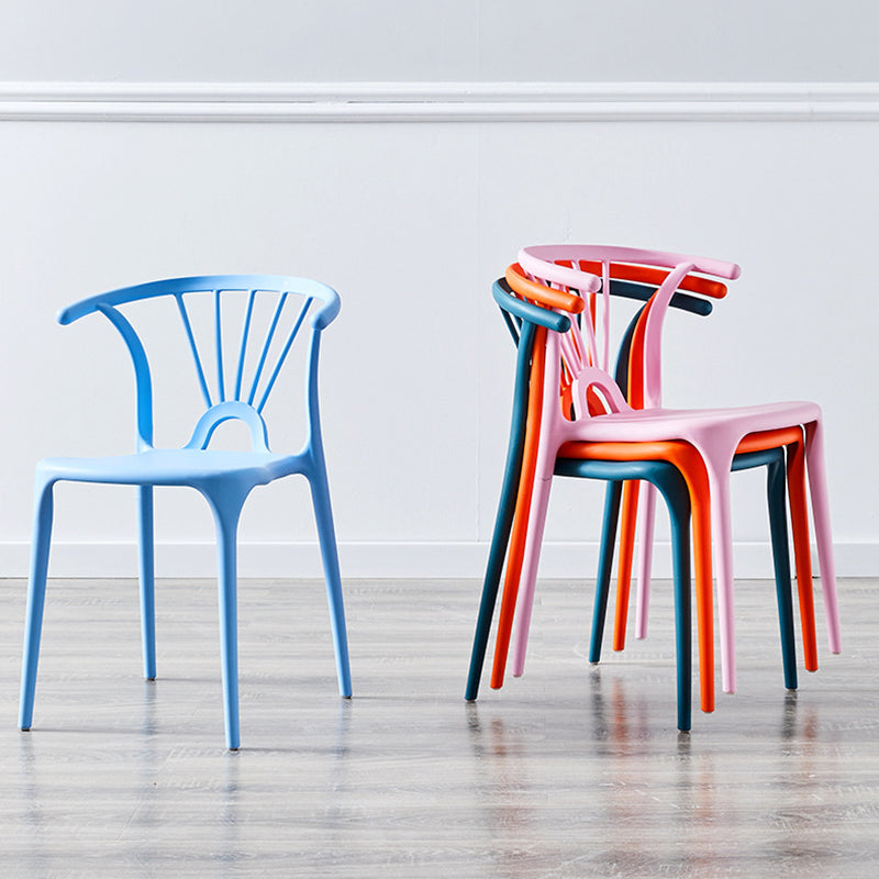 Chaise de salle à manger empilable en plastique à dossier de Wishbone de chaise contemporaine à la maison