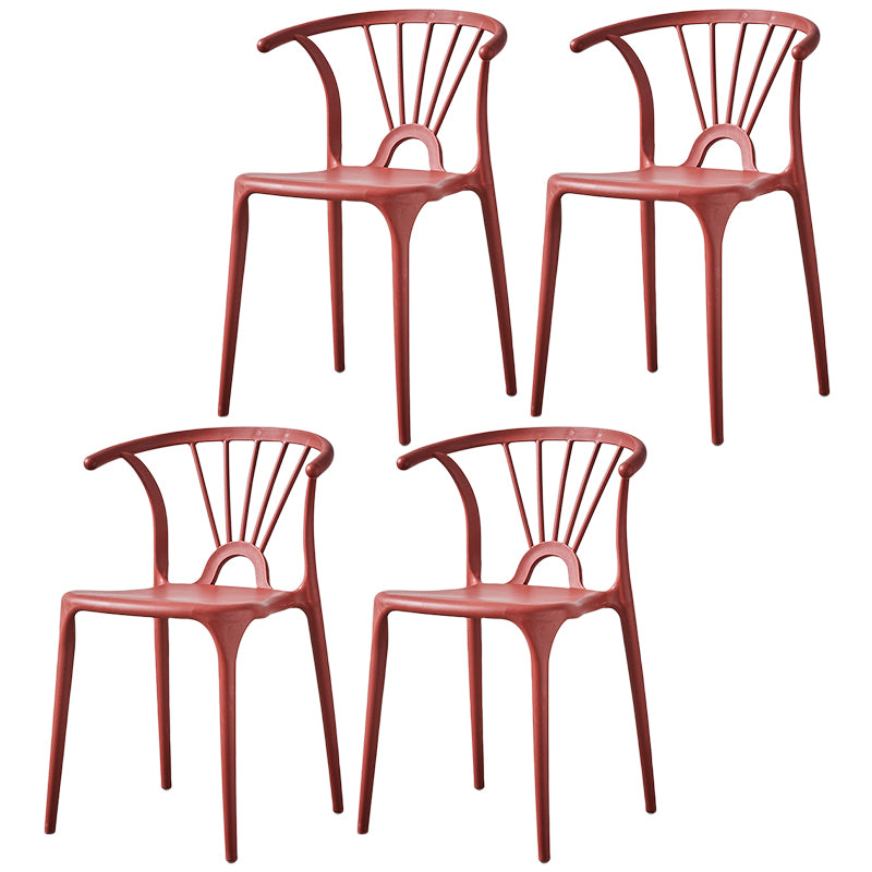 Chaise de salle à manger empilable en plastique à dossier de Wishbone de chaise contemporaine à la maison