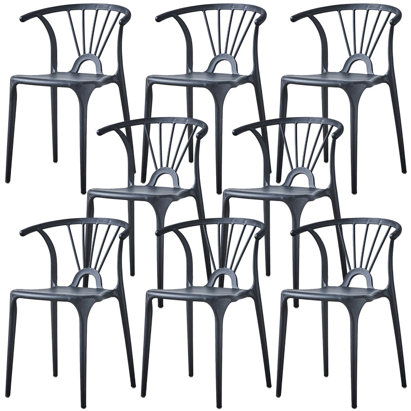 Chaise de salle à manger empilable en plastique à dossier de Wishbone de chaise contemporaine à la maison