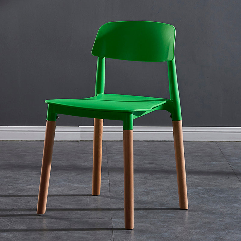 Modern Square Open Back Dining Chair Plastic Stackable Side Dining Chairs for Kitchen