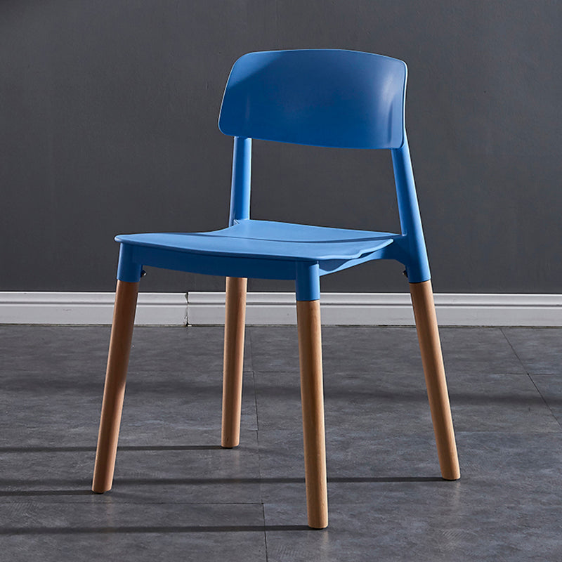 Modern Square Open Back Dining Chair Plastic Stackable Side Dining Chairs for Kitchen