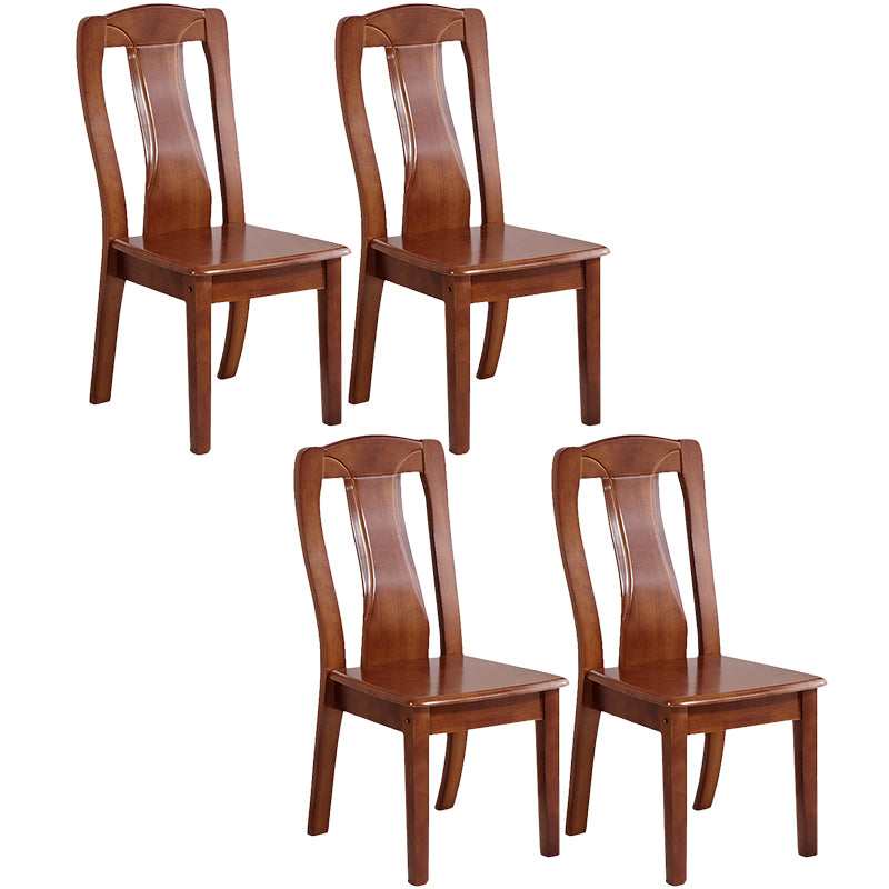Chaise de salle à manger traditionnelle en bois massif, chaise latérale à dossier à lattes pour la maison