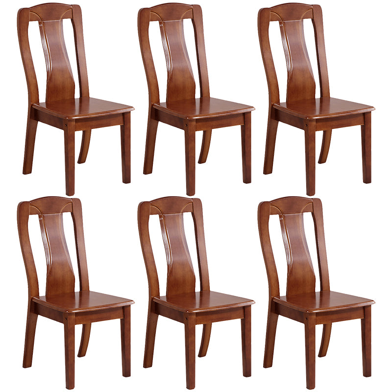Chaise de salle à manger traditionnelle en bois massif, chaise latérale à dossier à lattes pour la maison