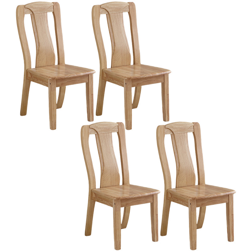 Chaise de salle à manger traditionnelle en bois massif, chaise latérale à dossier à lattes pour la maison