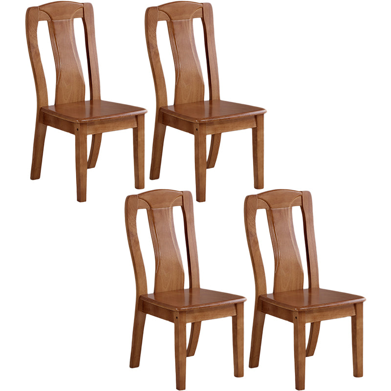 Chaise de salle à manger traditionnelle en bois massif, chaise latérale à dossier à lattes pour la maison