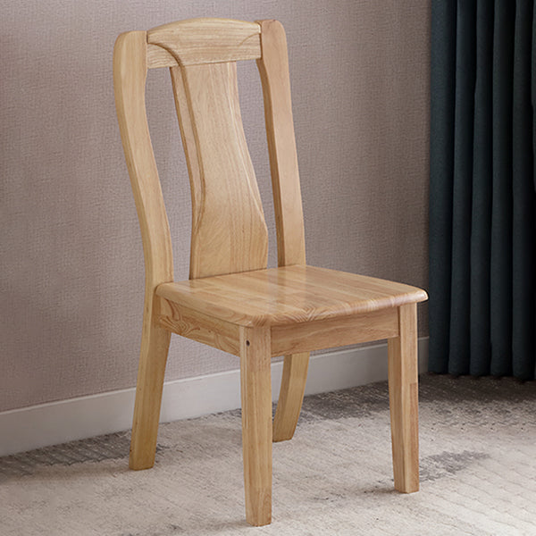 Chaise de salle à manger traditionnelle en bois massif, chaise latérale à dossier à lattes pour la maison