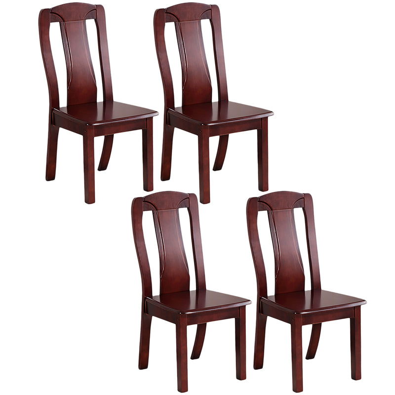 Chaise de salle à manger traditionnelle en bois massif, chaise latérale à dossier à lattes pour la maison