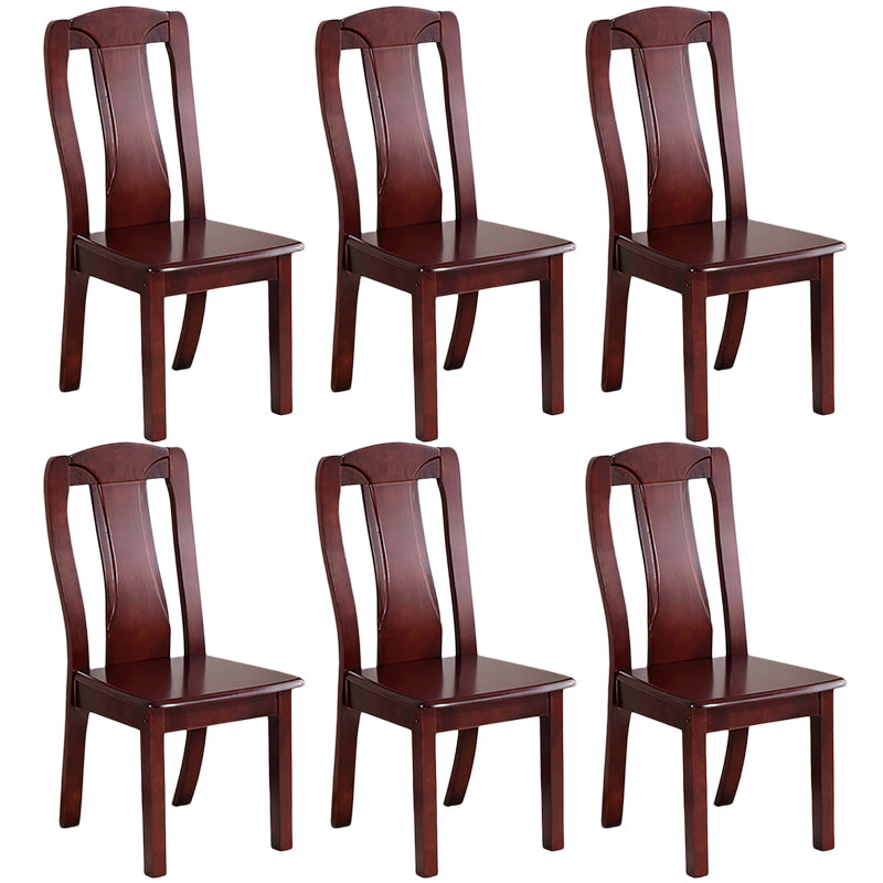 Chaise de salle à manger traditionnelle en bois massif, chaise latérale à dossier à lattes pour la maison