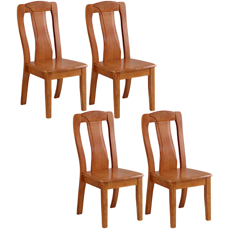 Chaise de salle à manger traditionnelle en bois massif, chaise latérale à dossier à lattes pour la maison