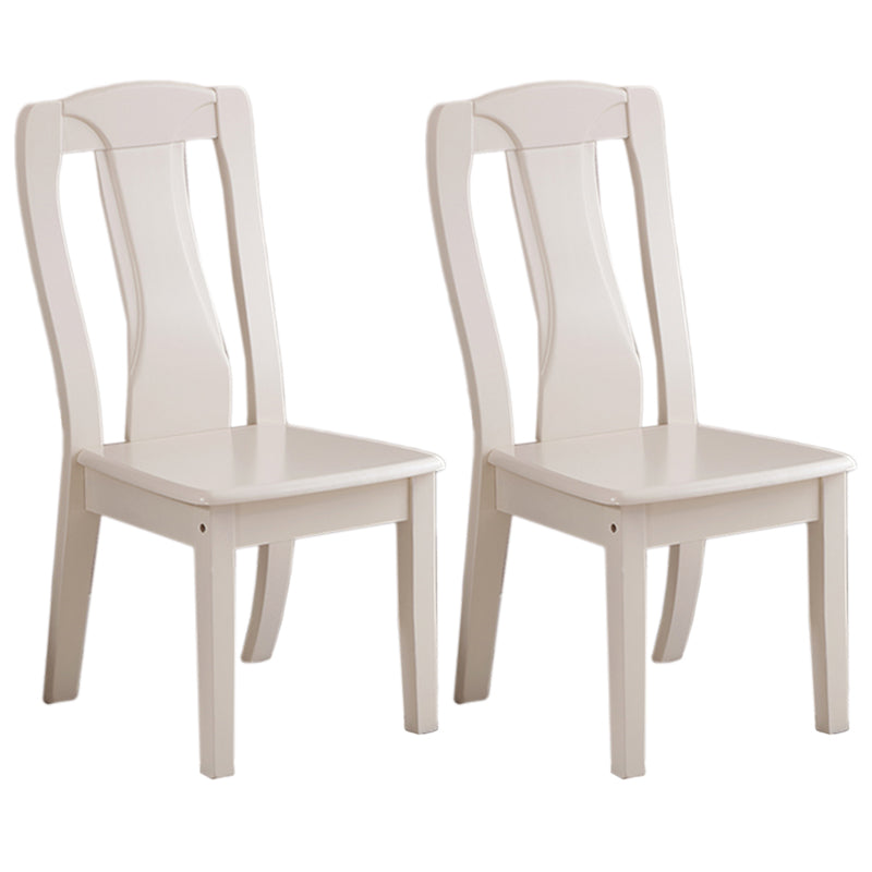 Chaise de salle à manger traditionnelle en bois massif, chaise latérale à dossier à lattes pour la maison