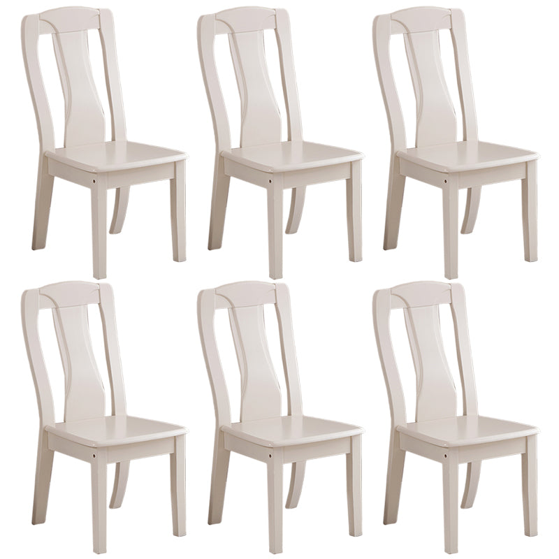 Chaise de salle à manger traditionnelle en bois massif, chaise latérale à dossier à lattes pour la maison
