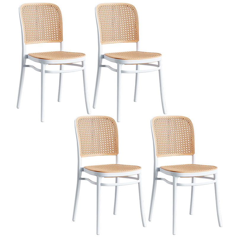 Nordischer Terrassen-Esszimmerstuhl aus Korbgeflecht/Rattan, 86,4 cm hoch, offene Rückenlehne, Beistellstuhl für Restaurants