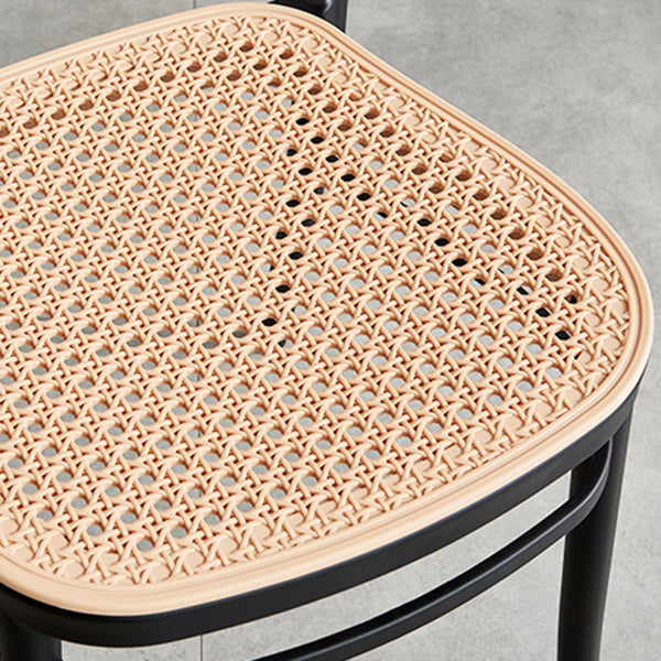Nordischer Terrassen-Esszimmerstuhl aus Korbgeflecht/Rattan, 86,4 cm hoch, offene Rückenlehne, Beistellstuhl für Restaurants