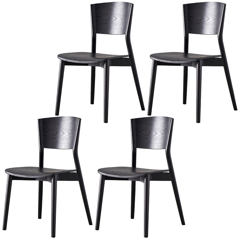 Chaises de salle à manger latérales contemporaines en bois avec chaises sans bras de salle à manger à 4 pieds