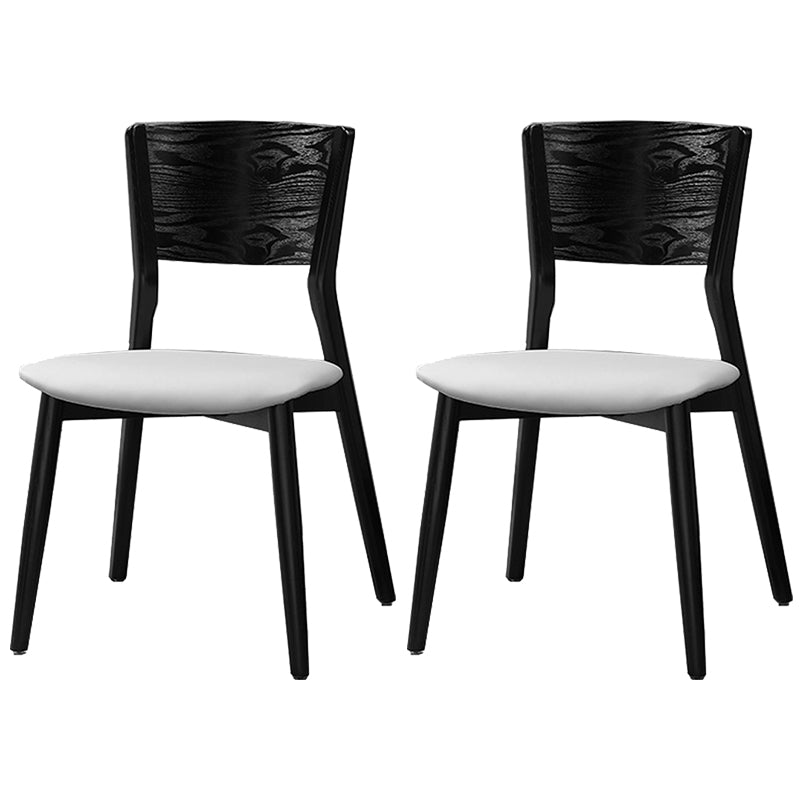 Chaises de salle à manger latérales contemporaines en bois avec chaises sans bras de salle à manger à 4 pieds
