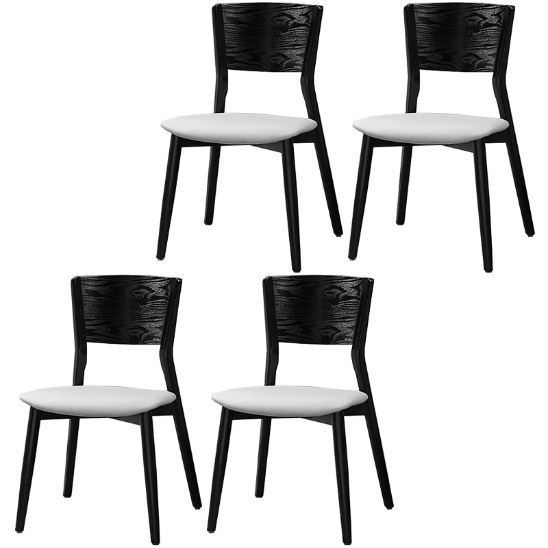 Chaises de salle à manger latérales contemporaines en bois avec chaises sans bras de salle à manger à 4 pieds