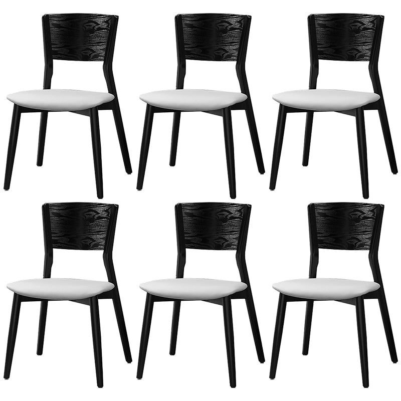 Chaises de salle à manger latérales contemporaines en bois avec chaises sans bras de salle à manger à 4 pieds