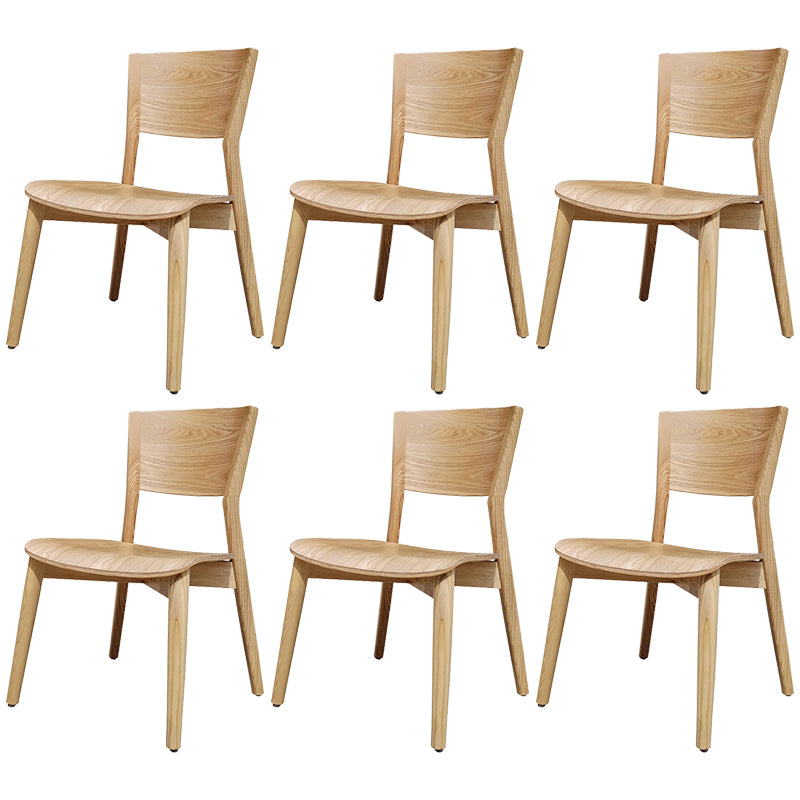 Chaises de salle à manger latérales contemporaines en bois avec chaises sans bras de salle à manger à 4 pieds
