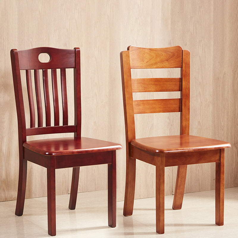 Contemporary Square Solid Wooden Chairs Armless Chairs for Dining Room
