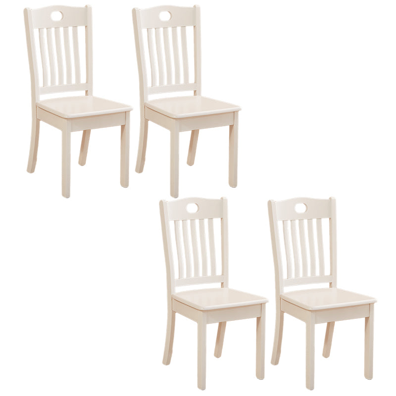 Contemporary Square Solid Wooden Chairs Armless Chairs for Dining Room