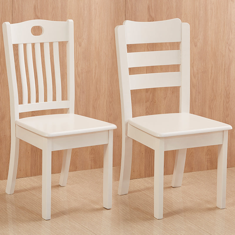 Contemporary Square Solid Wooden Chairs Armless Chairs for Dining Room