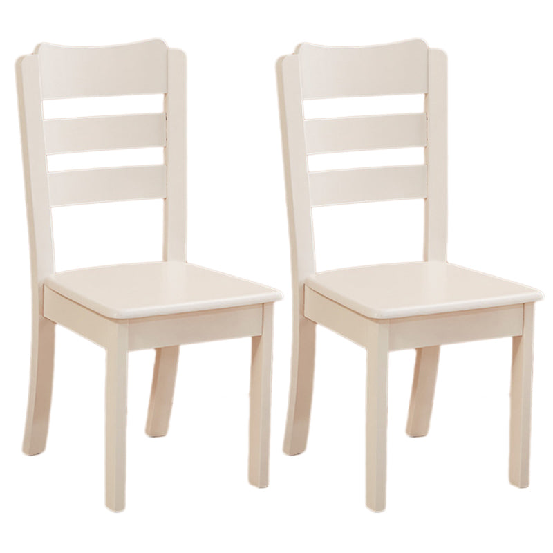 Contemporary Square Solid Wooden Chairs Armless Chairs for Dining Room