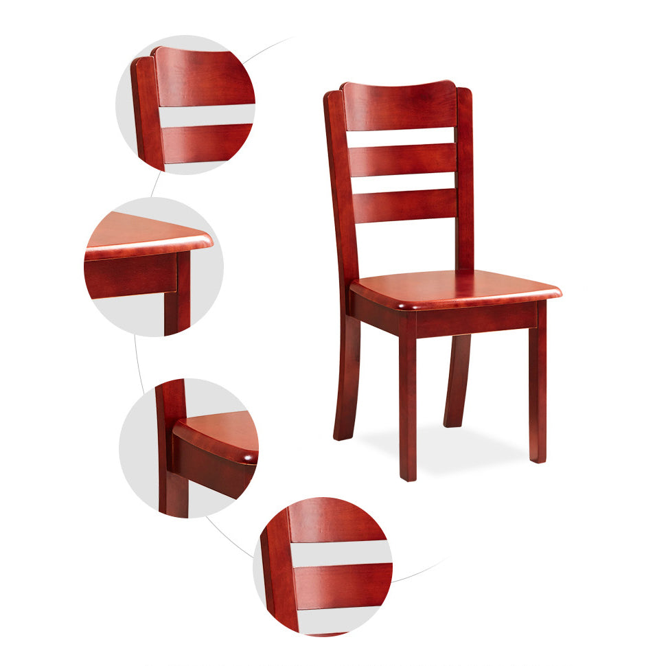Contemporary Square Solid Wooden Chairs Armless Chairs for Dining Room