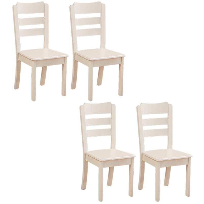 Contemporary Square Solid Wooden Chairs Armless Chairs for Dining Room