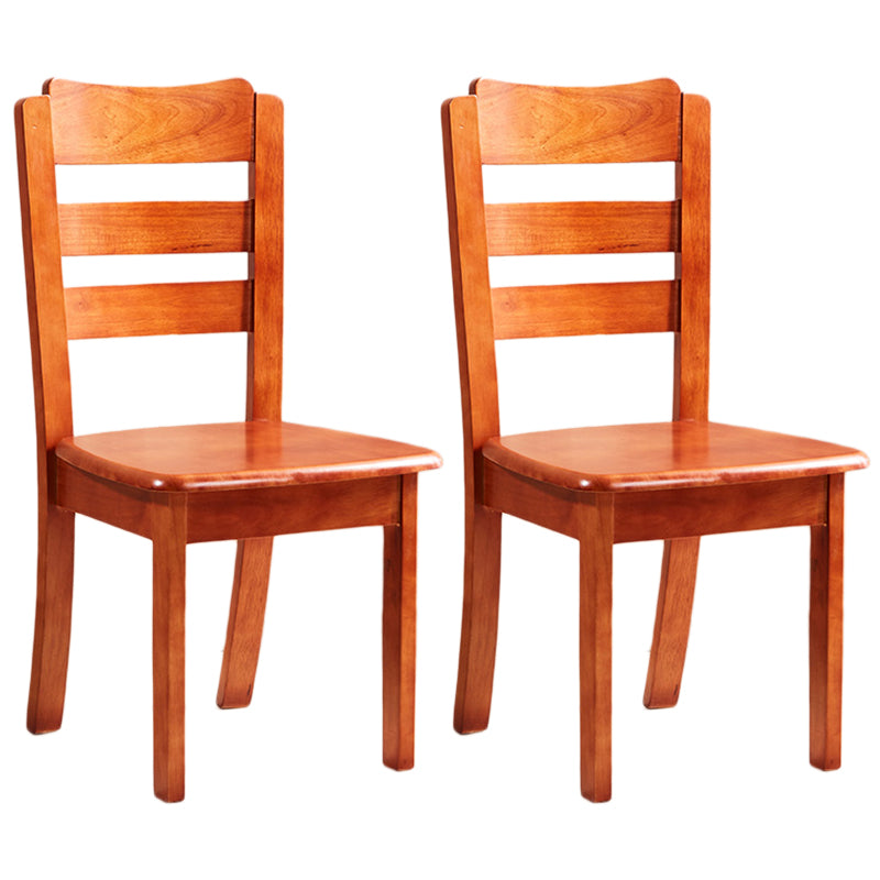 Contemporary Square Solid Wooden Chairs Armless Chairs for Dining Room