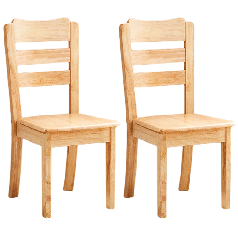 Contemporary Square Solid Wooden Chairs Armless Chairs for Dining Room