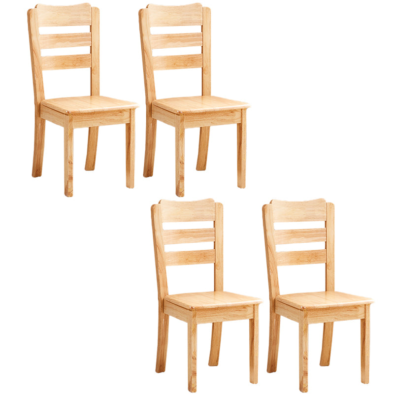 Contemporary Square Solid Wooden Chairs Armless Chairs for Dining Room