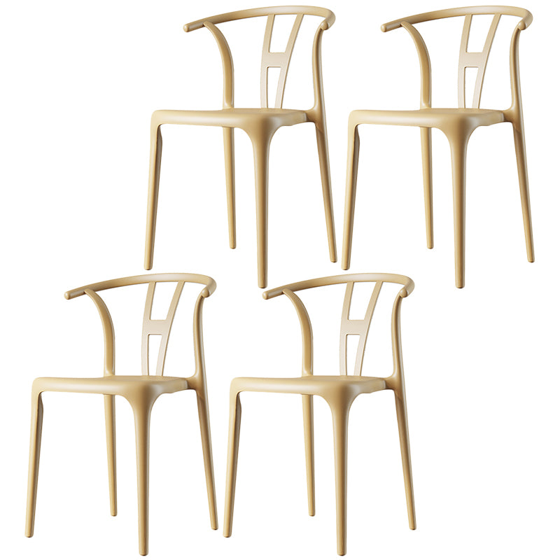 Contemporary Dining Chairs Plastic Dining Armless Side Chair for Home Use