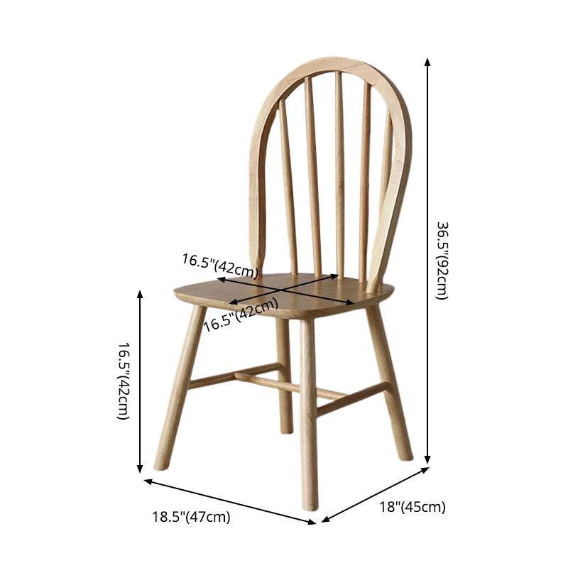 Nordic Style Solid Wood Dining Room Chair Windsor Back Side Chair for Home Use