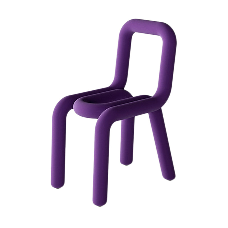 Chaise de salle à manger à dossier ouvert en flanelle de chaise latérale de restaurant de style moderne coloré