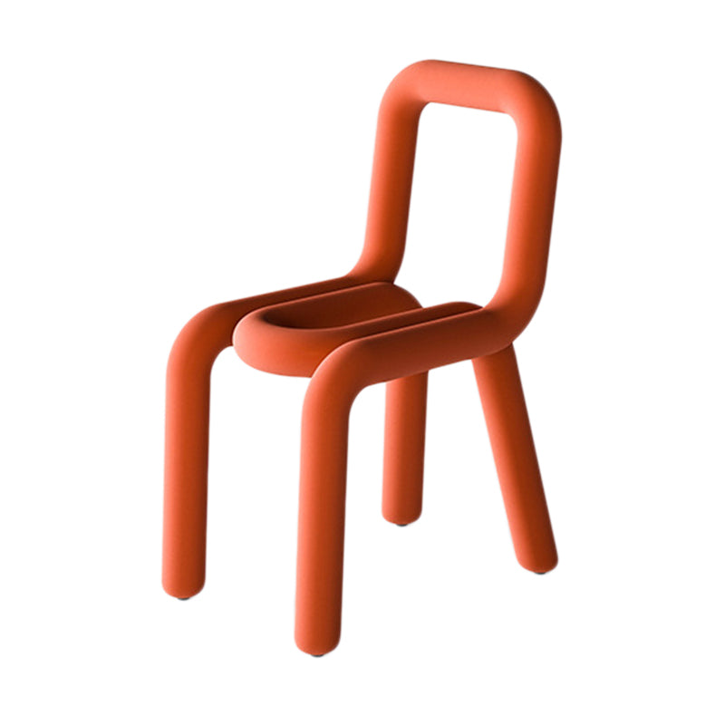 Chaise de salle à manger à dossier ouvert en flanelle de chaise latérale de restaurant de style moderne coloré