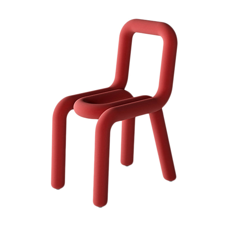 Chaise de salle à manger à dossier ouvert en flanelle de chaise latérale de restaurant de style moderne coloré