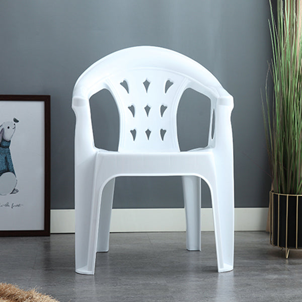 Fauteuil de salle à manger en plastique contemporain, chaise latérale empilable à dossier à lattes pour la maison