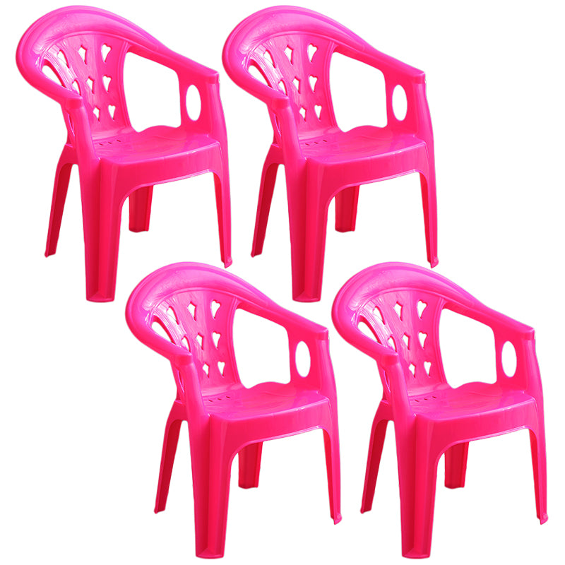 Fauteuil de salle à manger en plastique contemporain, chaise latérale empilable à dossier à lattes pour la maison