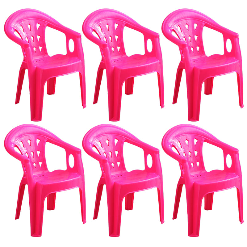 Fauteuil de salle à manger en plastique contemporain, chaise latérale empilable à dossier à lattes pour la maison