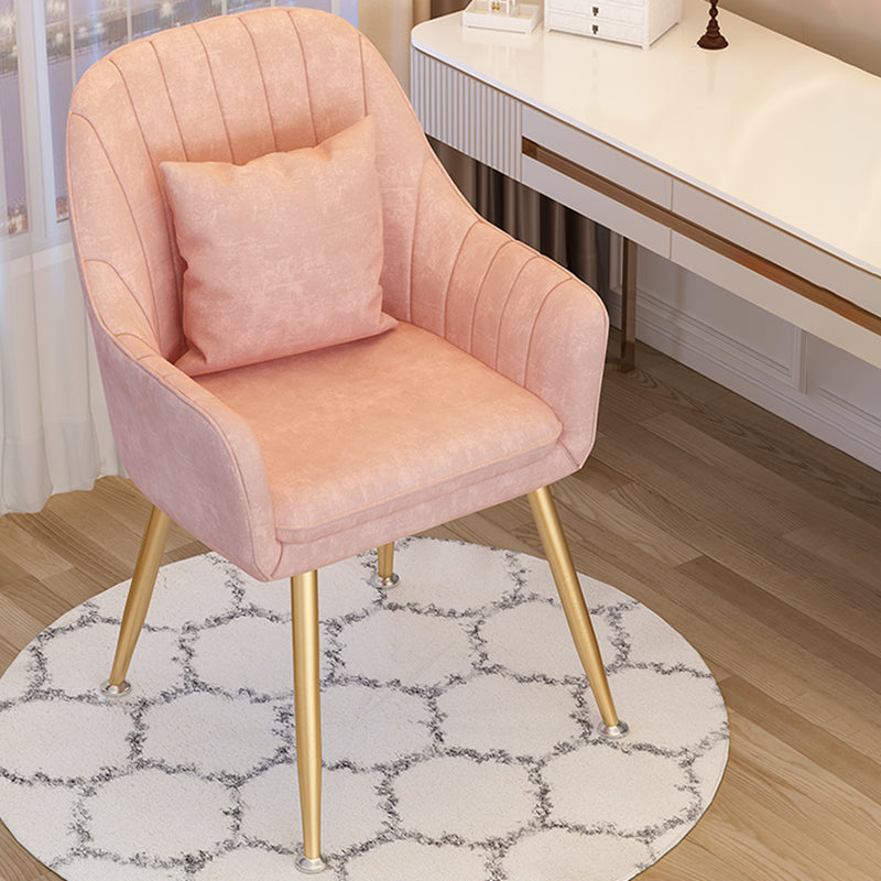 Scandinavian Style Metal Dining Chair Bedroom Solid Back Dining Arm Chairs