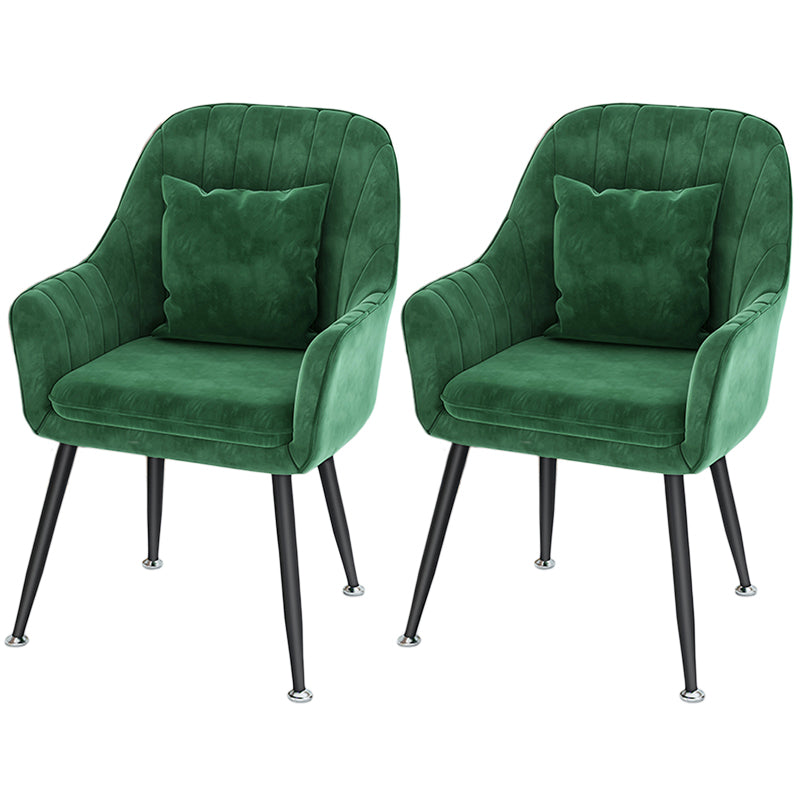 Scandinavian Style Metal Dining Chair Bedroom Solid Back Dining Arm Chairs