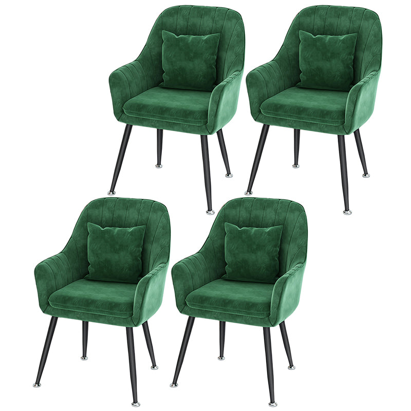 Scandinavian Style Metal Dining Chair Bedroom Solid Back Dining Arm Chairs