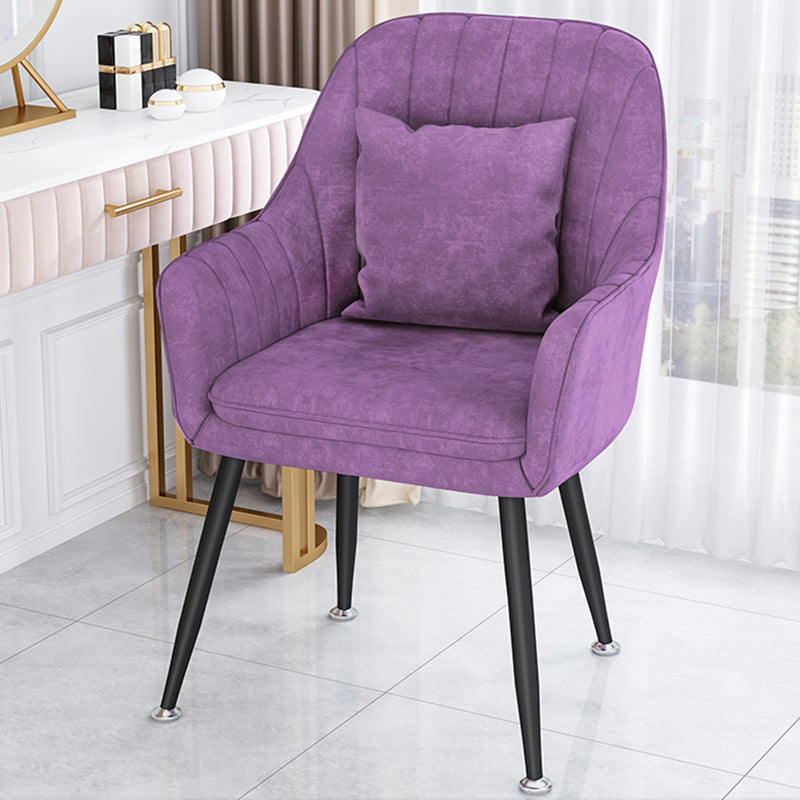 Scandinavian Style Metal Dining Chair Bedroom Solid Back Dining Arm Chairs