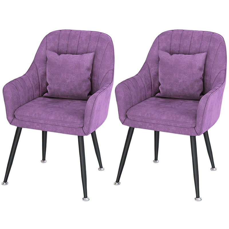 Scandinavian Style Metal Dining Chair Bedroom Solid Back Dining Arm Chairs